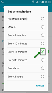 Android Sync Settings Frequency