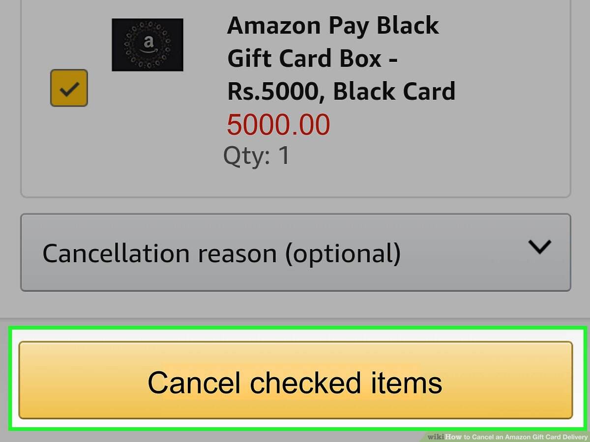 Cancel an Amazon Gift Card