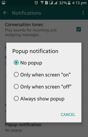 Easily Fix Pop Up Notification In Whatsapp