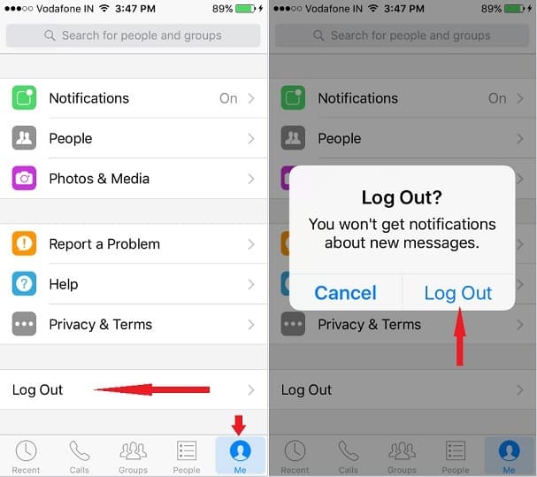 How To Log Out Of Messenger On Iphone