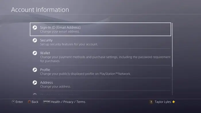How to change PSN Email Address