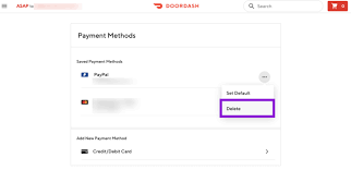 How to remove a payment method from DoorDash